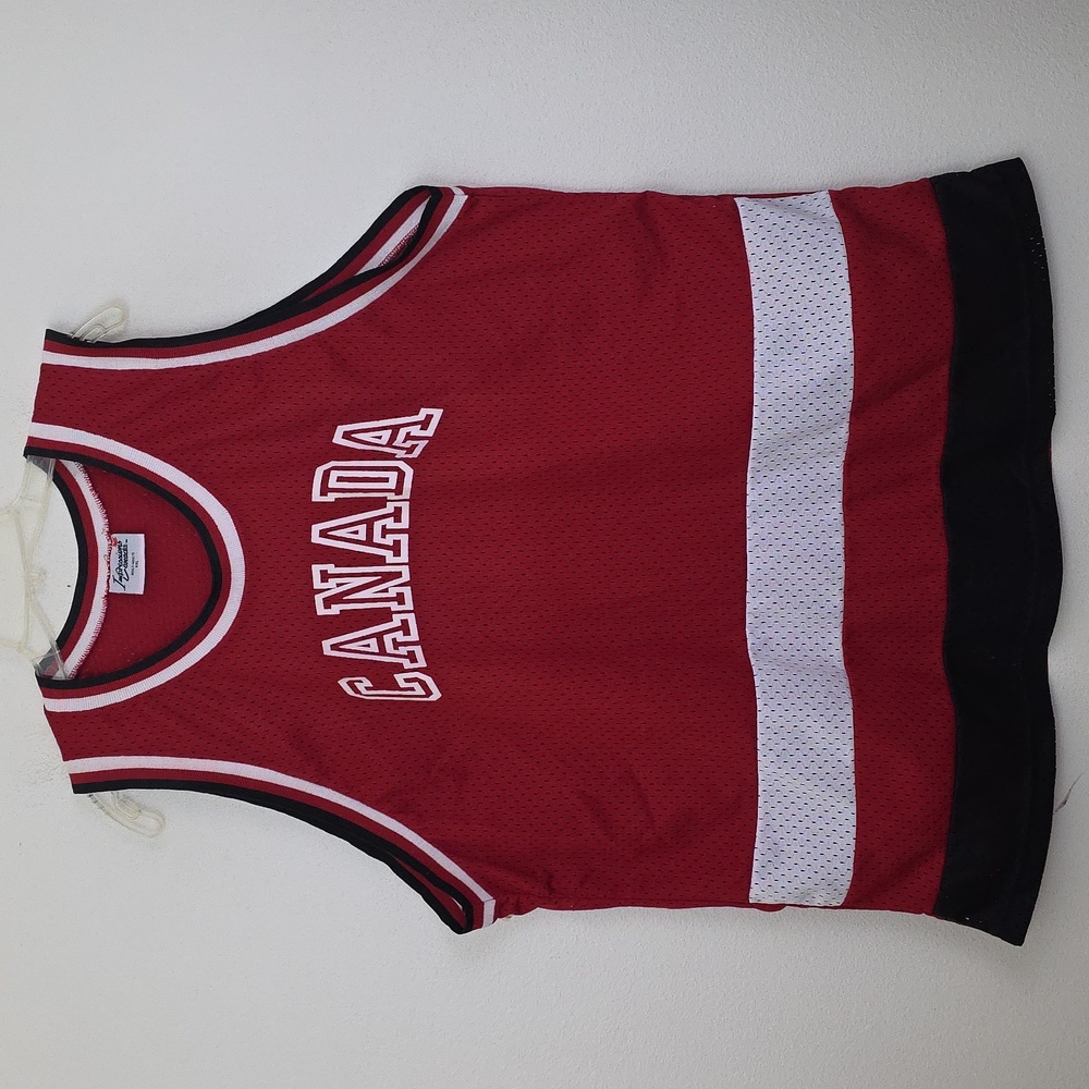 Canadian Sleeveless Jersey Mesh Red, Black & White XXL